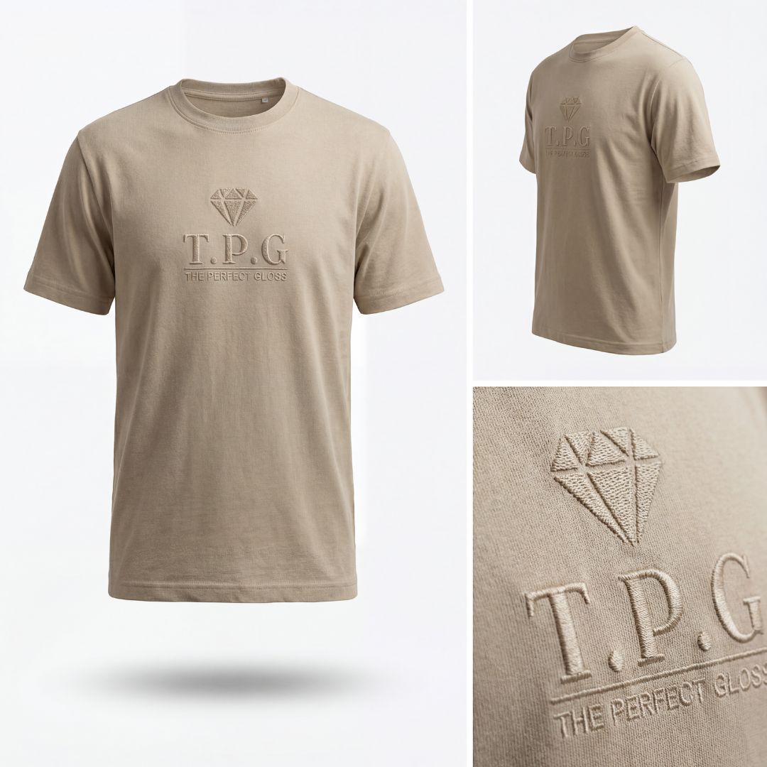 Beige T-shirt | Tone-on-tone Logo