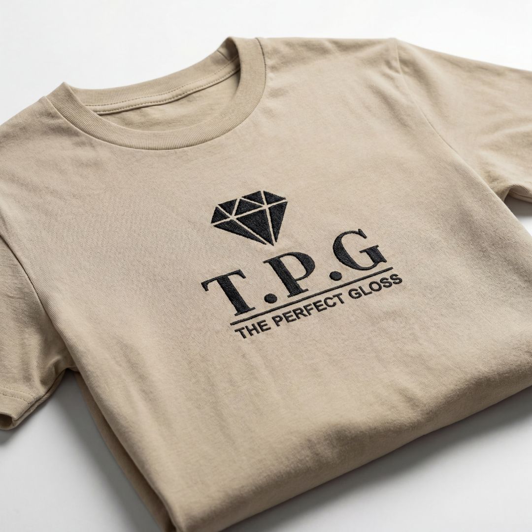 Beige T-shirt | Black Logo
