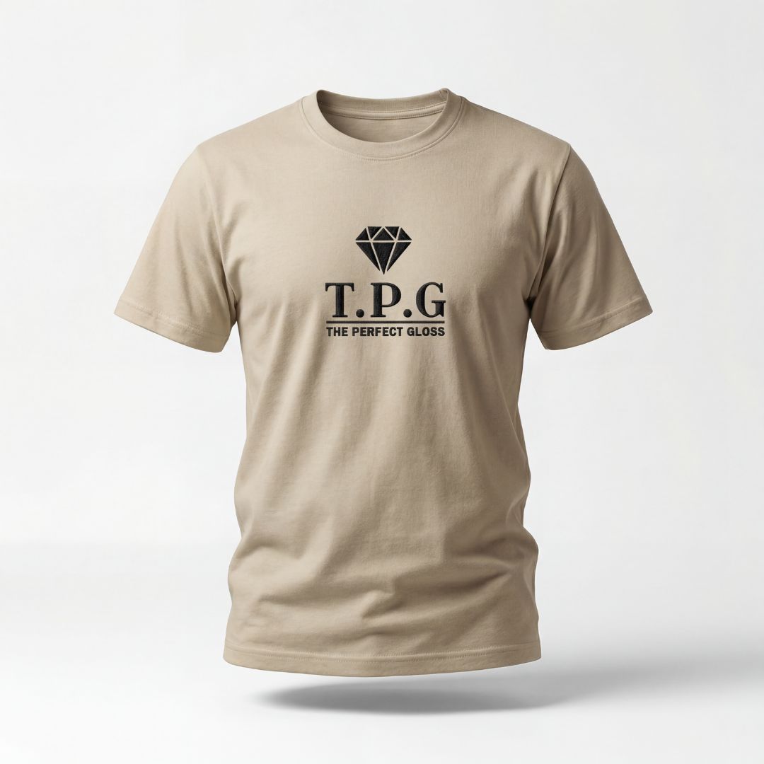 Beige T-shirt | Black Logo