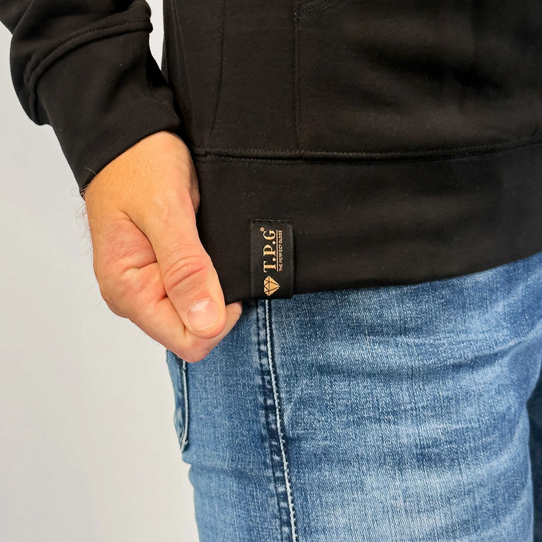 Hoodie TPG Svart | Beige brodyr